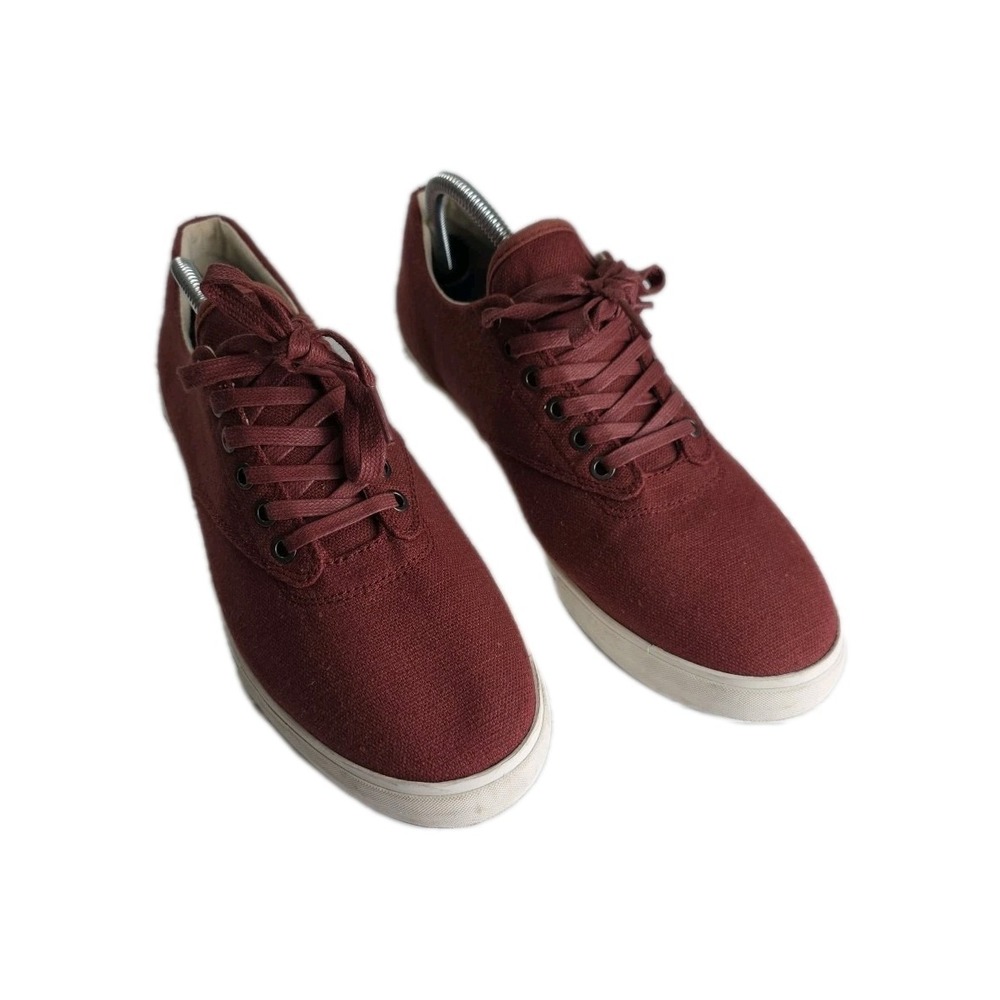 SeaVees   Mens Size 10.5 Hermosa Plimsoll Textured MAHOGANY Linen Sneaker